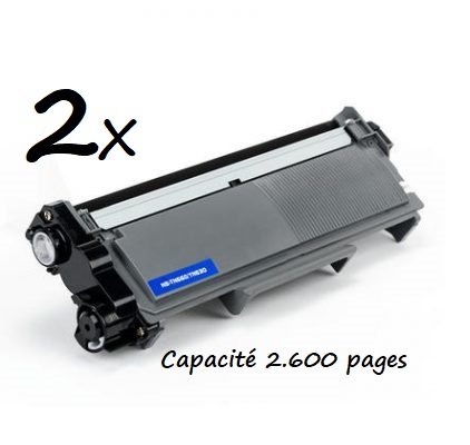 Pack 2 Toner Brother TN-2320 Noir HC - Compatible
