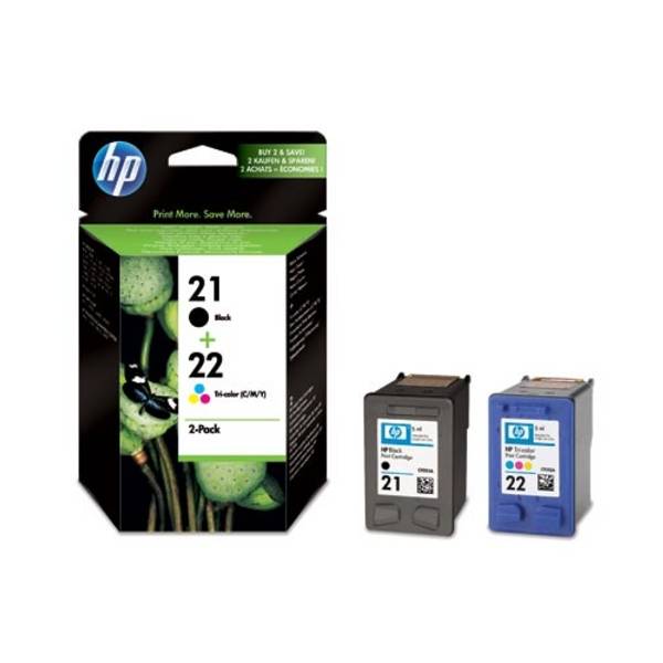 Cartouches HP N° 21+22 Pack Noir-Couleur