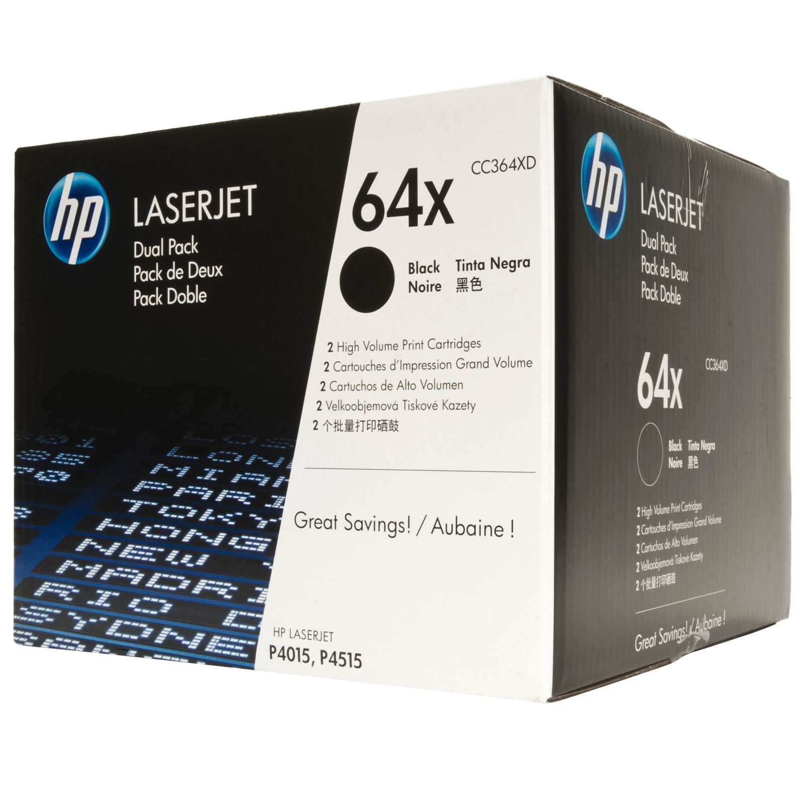 Pack 2 Toner HP CC364XD Noir HC