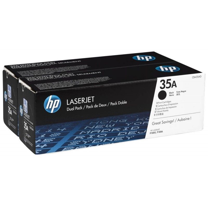 Pack 2 Toner HP CB435A – 35A Noir