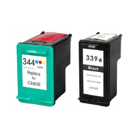 Cartouches d’encre Compatible HP 339 + 344 – Pack