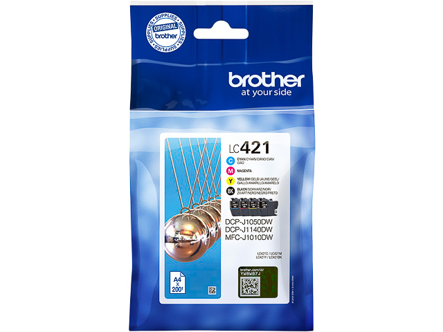 MultiPack Cartouche D’Encre Brother LC421 BK/C/M/Y