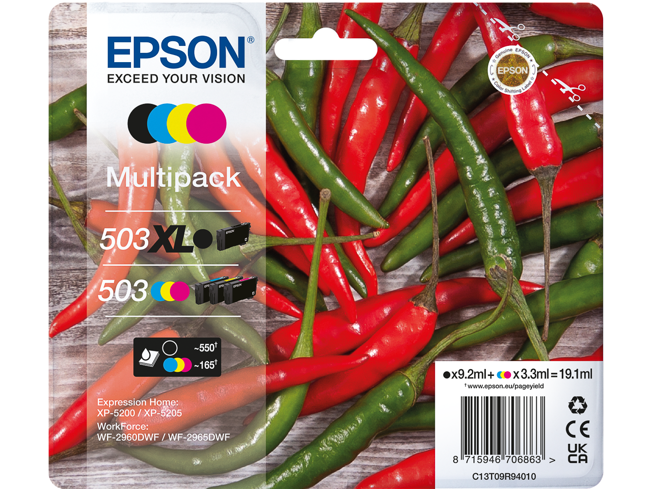 MultiPack Cartouche d’encre Epson 503XL Noir / 503 C/M/Y Color