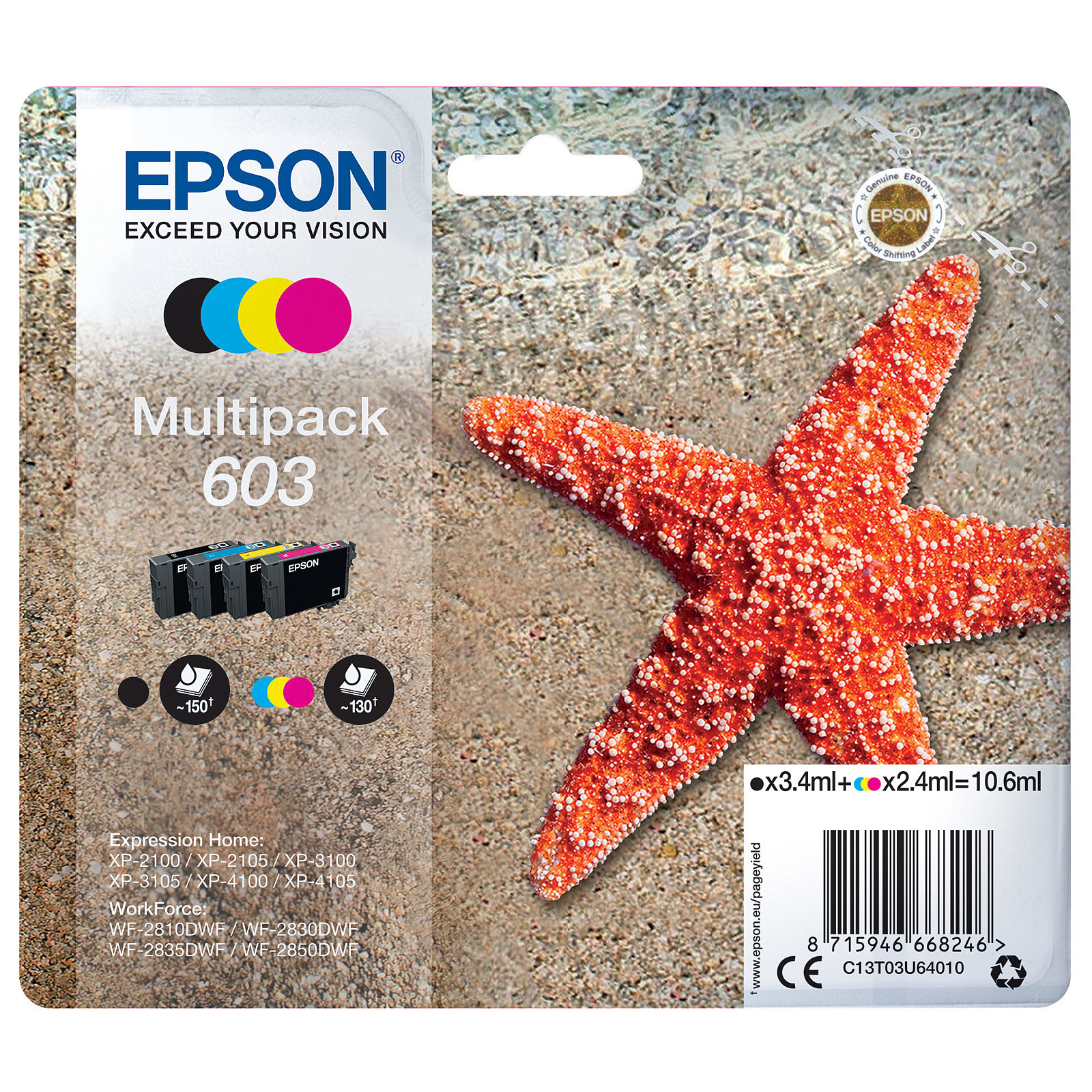 Multi-pack Cartouche D’Encre Epson 603 BK/C/M/Y