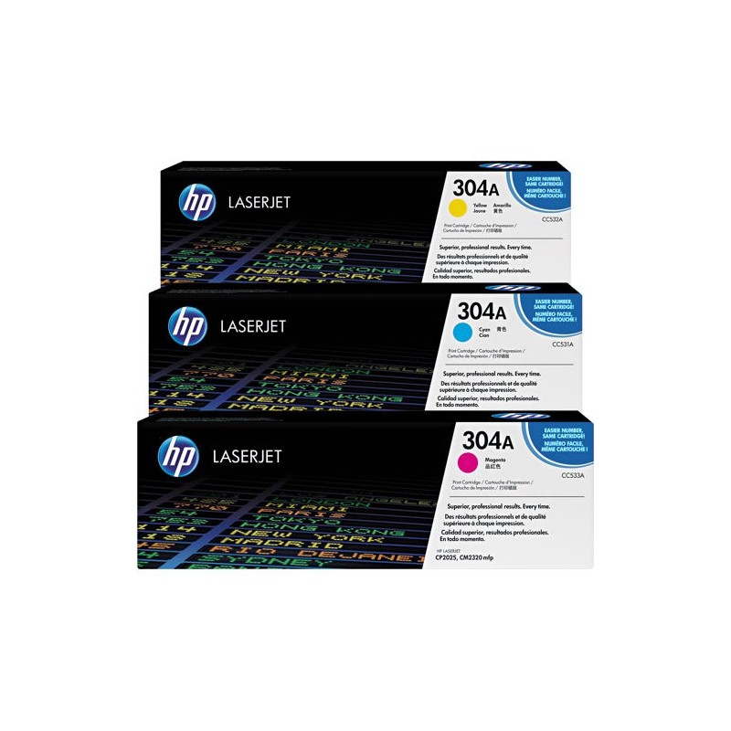 Toner HP CC531/2/3A – 304A C/M/Y