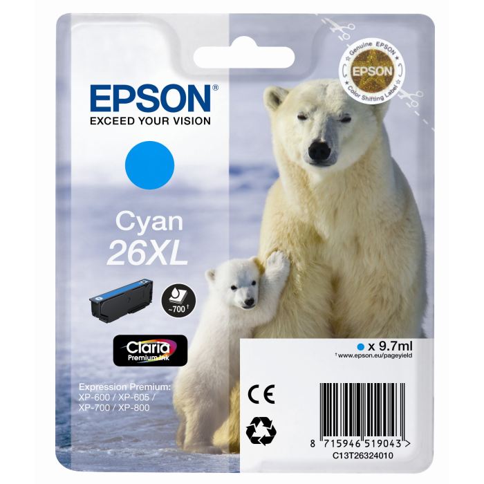 Cartouche Epson T2632 Xl CYAN