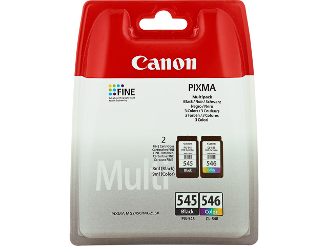 Cartouches Canon PG-545 CL-546 – Pack Noir & Couleur